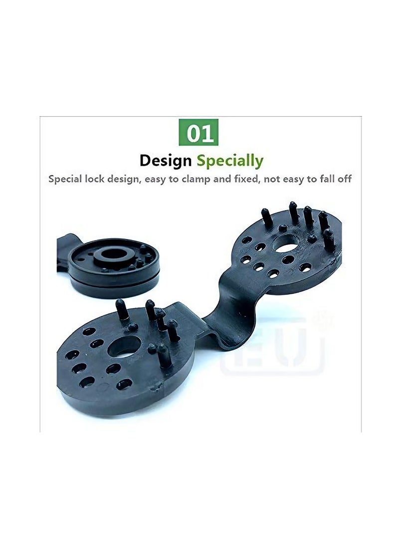 SYOSI - Plastic Clips for Shade Cloth, Sunshade Net Fixing Clip Shade Fabric Clips Attachment, and Placement for Sun Shade Net Anti Bird Netting Garden Netting Black (Round 20 Count) - Image 1
