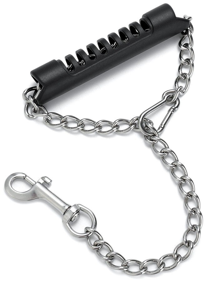 MOZETO Stainless Steel Short Dog Leash for Training - MOZETO Adjustable 12-15in Chew Proof Heavy Duty Leash with Comfortable Hard Handle for Small Medium Large Dogs - Image 1