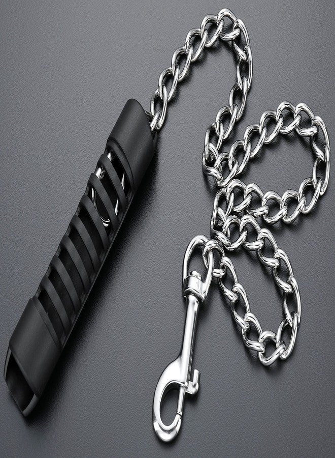 MOZETO Stainless Steel Short Dog Leash for Training - MOZETO Adjustable 12-15in Chew Proof Heavy Duty Leash with Comfortable Hard Handle for Small Medium Large Dogs - Image 5