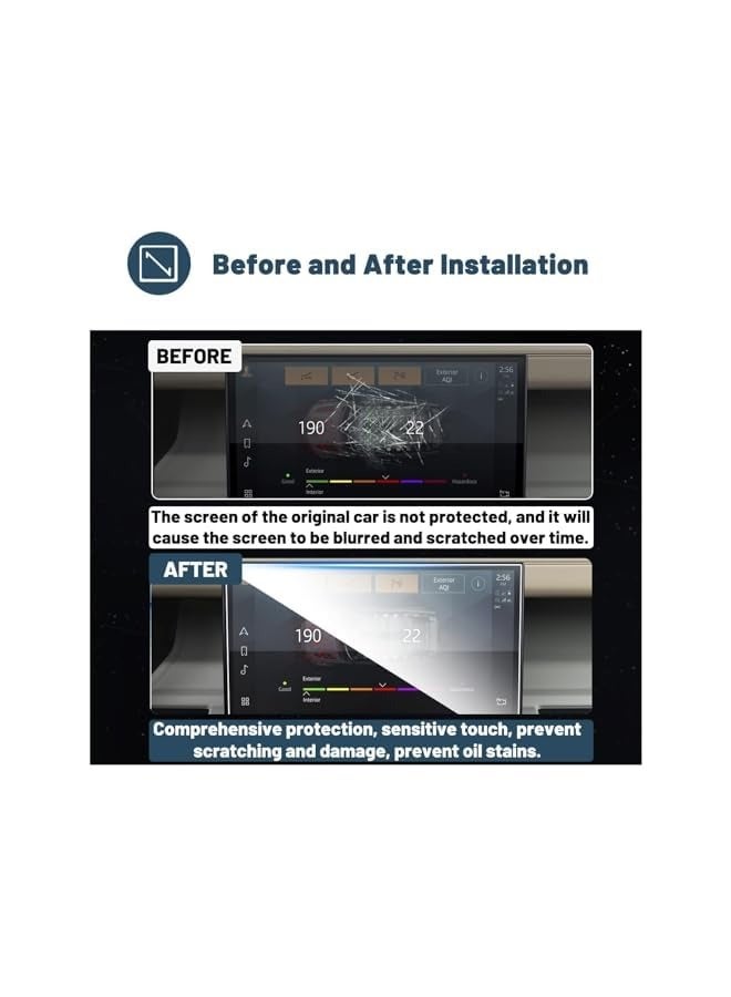 PROMASS Screen Protector Fit for Land Rover Defender 2023 2024 Defender 90 110 11.4 Inch Touch Screen Protective Film for 2023 2024 Defender 11.4 inch Tempered Glass Navigation - Image 5