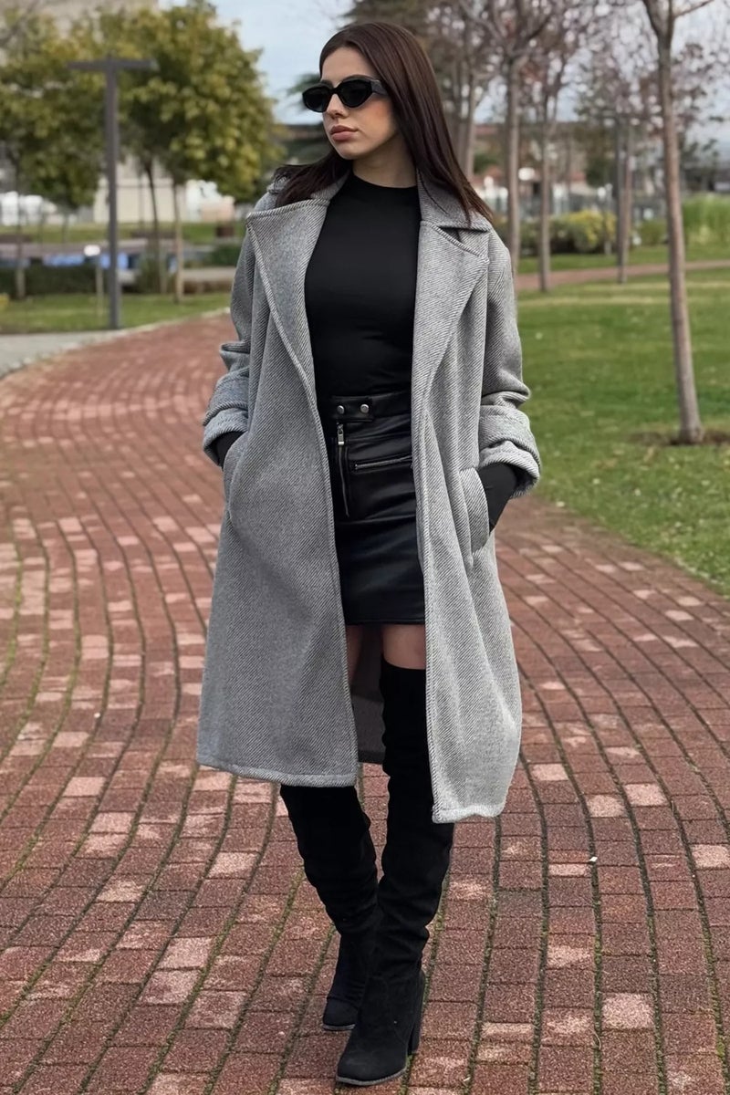 Gülseli Rose Lined Double Breasted Women's Cashmere Coat - Image 1