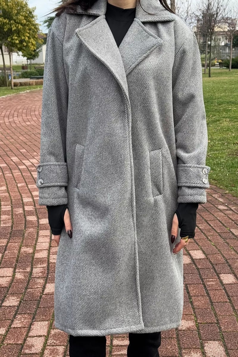 Gülseli Rose Lined Double Breasted Women's Cashmere Coat - Image 3