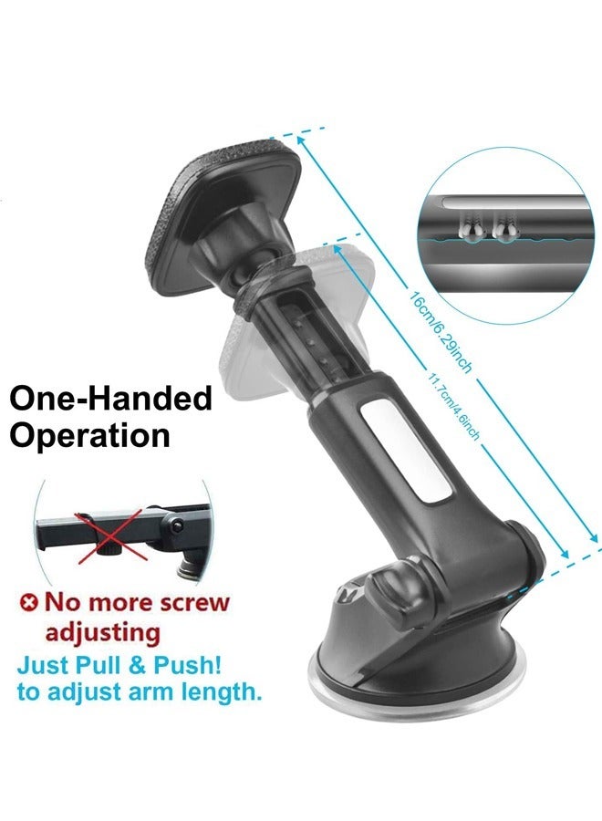 PADOM حامل هاتف مغناطيسي للسيارة PADOM، حامل هاتف بقبضة شفط صناعية قوية للوحة القيادة أو الزجاج الأمامي مع ذراع تلسكوبية قابلة للتعديل، 6 مغناطيسات قوية، لجميع الهواتف المحمولة - Image 2