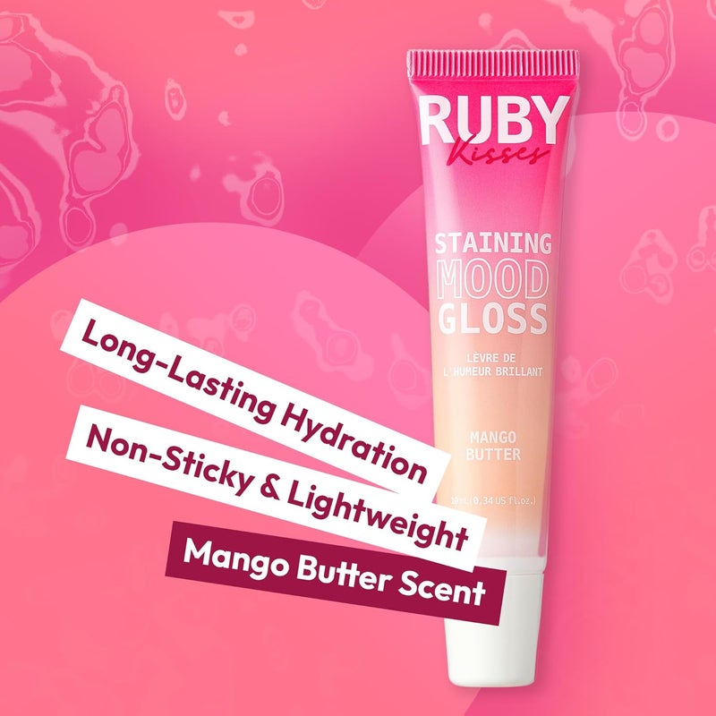 Ruby Kisses Staining Mood Gloss with Mango Butter - 10ml - Image 3