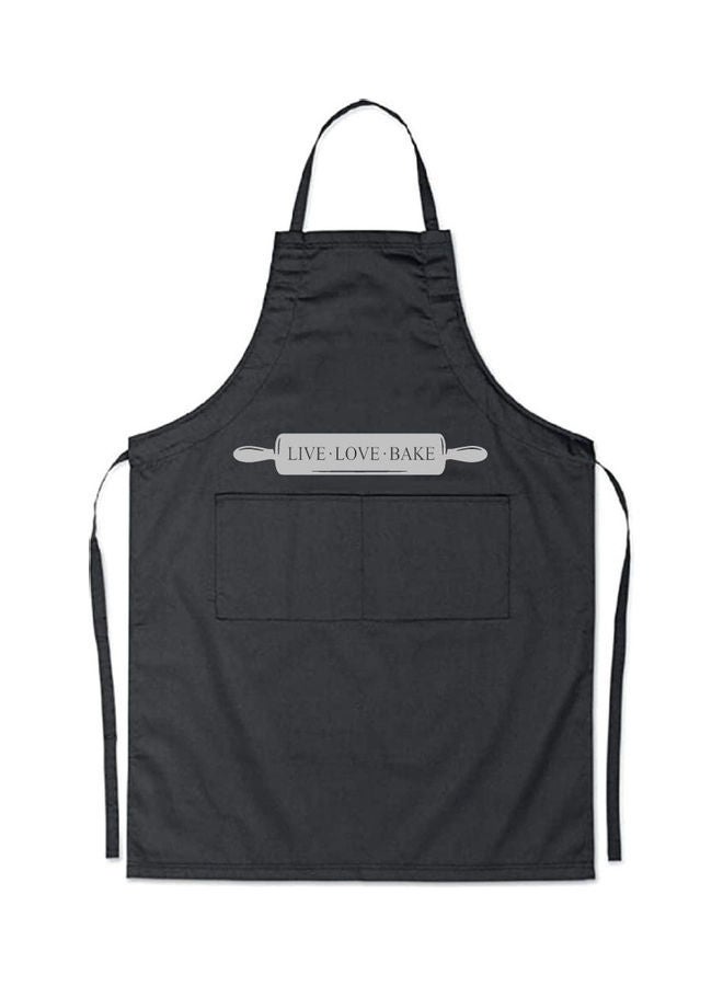 NIBEMINENT Quote Printed Apron Black/White/Grey 98x69.5cm - Image 1