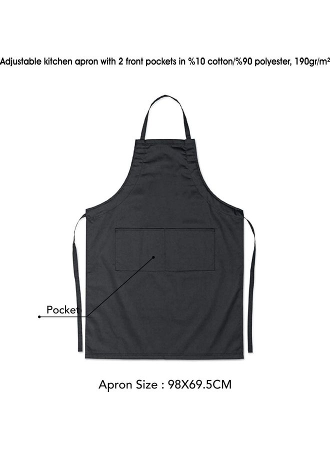 NIBEMINENT Quote Printed Apron Black/White/Grey 98x69.5cm - Image 2