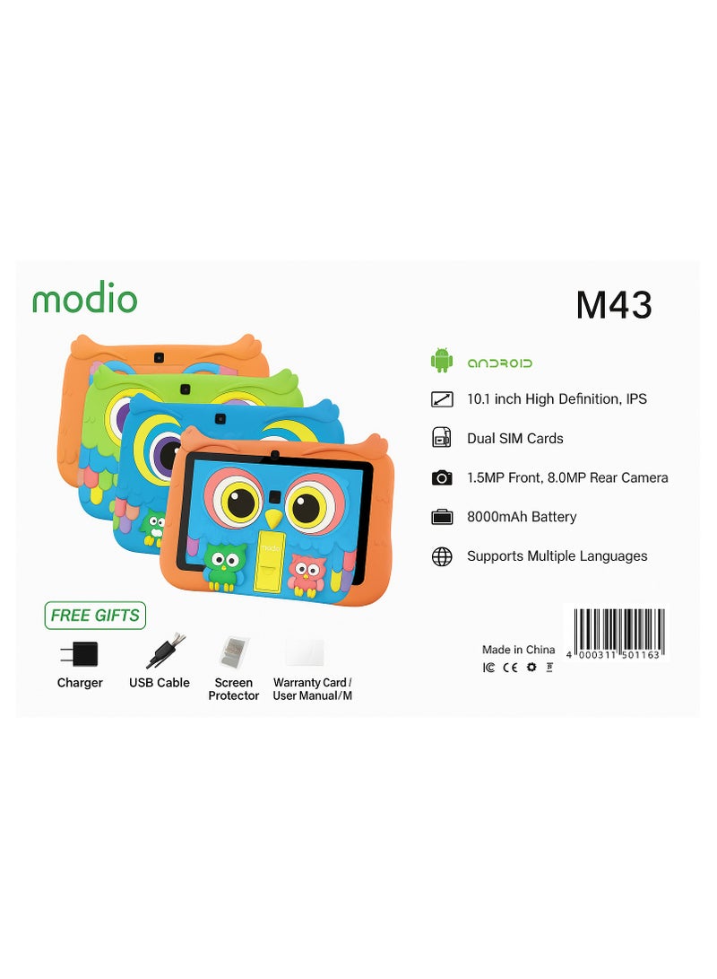 MODIO TAB Modio M43 Kids Tablet – 10.1" HD IPS Display | 8GB RAM + 512GB ROM | Dual SIM | 5MP Front + 8MP Rear Cameras | 8,000mAh Battery | Android OS | Owl Shockproof Case | Free Gifts Included | Colour: Green - Image 4