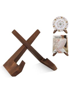 MOXO Plate Stand for Display, 6.5 inch Plate Holder Stand Wooden Picture Frame Cookbook and Recipe Holder for Kitchen Counter Photo Frame Stand for Decorative Book Pictures Photos Frame  - Image 1