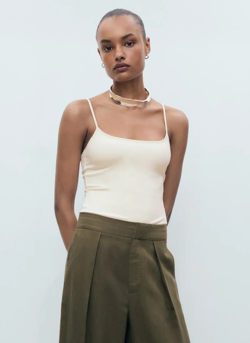 MANGO Spaghetti Strap Top