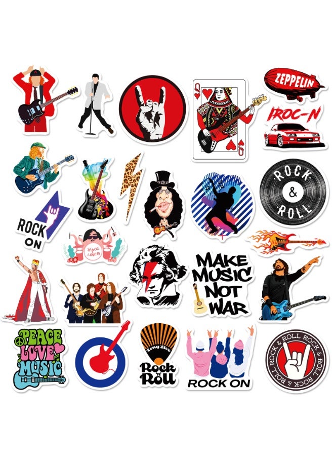 NIBEMINENT 50 Pcs Rock Series Deco Kit Waterproof Stickers, High Definition Printing Bright Colors, Suitable for Laptop Skateboard Luggage Water Bottle Guitar DIY - Image 3