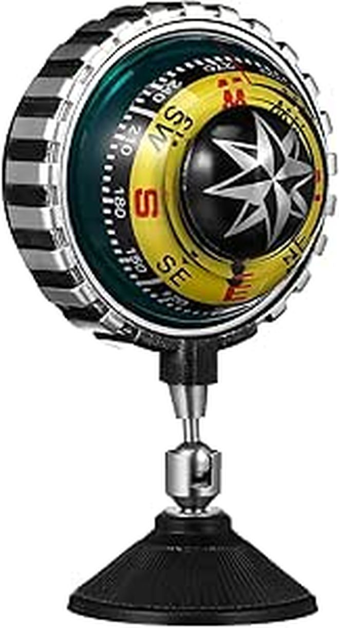 Marine Compass Car Dashboard Navigation Tool with Suction Cup for Boat and Vehicle - Image 1