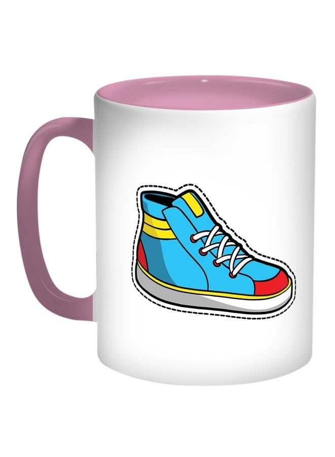 RYN Shoes Printed Coffee Mug Pink/White/Blue 11ounce