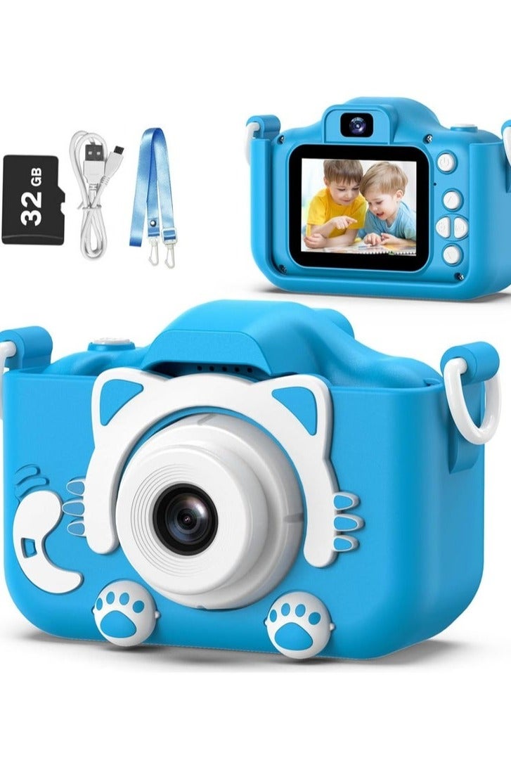 Kids Digital Camera – 12MP Photo & FHD 1080P Video, 8X Zoom, 2" Screen, Selfie Mode, 32GB Card, Lanyard – Compact Point & Shoot for Vlogging & Travel - Image 1