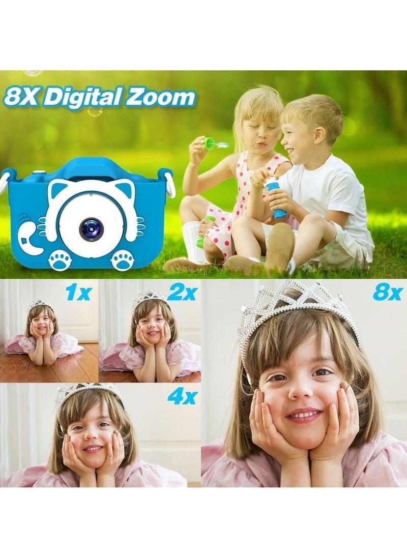 Kids Digital Camera – 12MP Photo & FHD 1080P Video, 8X Zoom, 2" Screen, Selfie Mode, 32GB Card, Lanyard – Compact Point & Shoot for Vlogging & Travel - Image 5