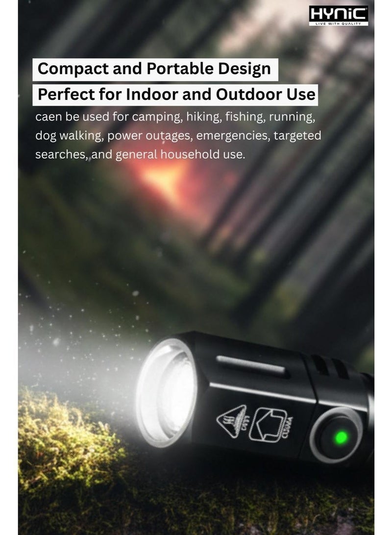 Hynic Lumens Power Beam M10 LED Flashlight – 600 Lumens Rechargeable Tactical Torch, Waterproof Aluminum Alloy Body, 3 Modes & 1500mAh Battery - Image 3