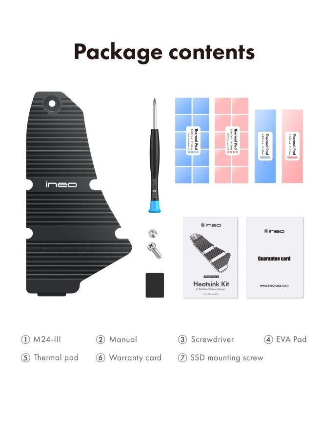 PS5 Dust-Proof Heatsink, SSD Heatsink for Playstation 5 Internal PCIe M.2 NVMe Gaming Memory, Magnesium Aluminum Alloy Designed with Pure Copper Strip - Image 4
