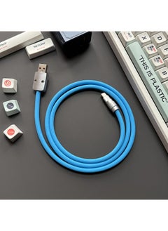 Super Soft Silicone Data Cable For Apple For Iphone For Huawei For Xiaomi OPPO Mobile Phone Tablet PD Super Fast Charging-Color:1.5 M USB To For Iphone 12W-Model:Blue