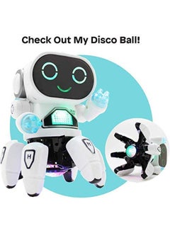 ماركة غير محددة ألعاب الروبوت SGT-Bot Pioneer الملونة والموسيقى والحركة في جميع الاتجاهات للأولاد والبنات (أبيض)  - Image 3