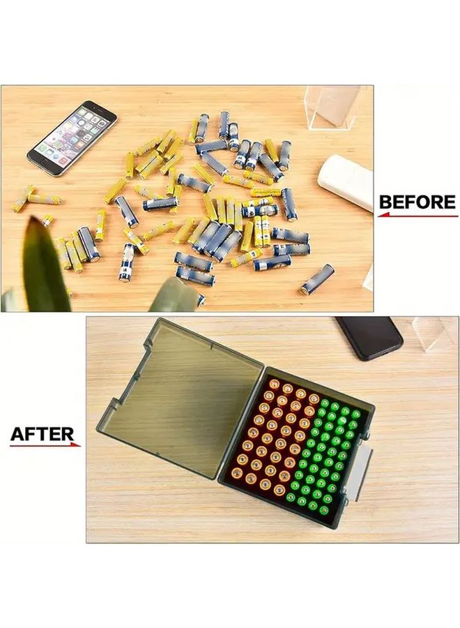 Gray 72 AA AAA Battery Storage Organizer Case With Clear Lid Home Dispenser - Image 5