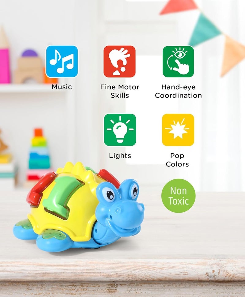 MOPANIRAJ Musical Toy for Kids Happy Turtle Bump and Go Dancing Toy Animal Figure with 3D Flashing Light & Sound for Baby, Best Gift for Children for Kids, Boys, Girls Age 2+ Years - Image 4