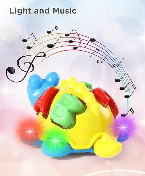MOPANIRAJ Musical Toy for Kids Happy Turtle Bump and Go Dancing Toy Animal Figure with 3D Flashing Light & Sound for Baby, Best Gift for Children for Kids, Boys, Girls Age 2+ Years - Image 2
