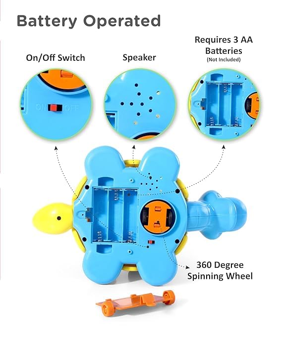 MOPANIRAJ Musical Toy for Kids Happy Turtle Bump and Go Dancing Toy Animal Figure with 3D Flashing Light & Sound for Baby, Best Gift for Children for Kids, Boys, Girls Age 2+ Years - Image 5