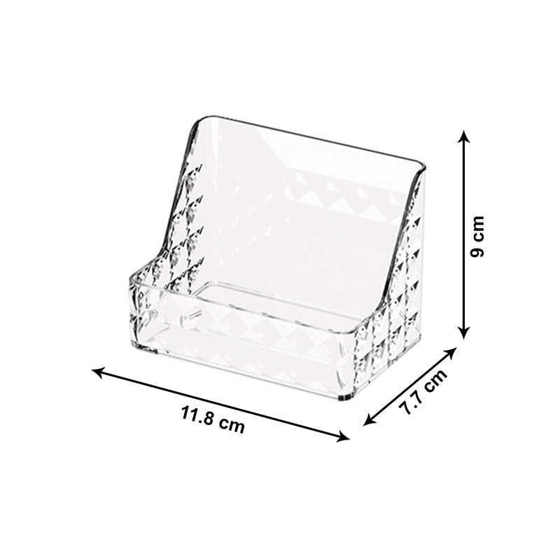 Kuber Industries Kuber Industries Decorative Wall hanging Bins Multipurpose | Diamond Cut Finish Stackable Makeup Organiser | Ideal for Cosmetics, Skincare, Lipsticks, Nail Care Accessories | Transparent  - Image 3