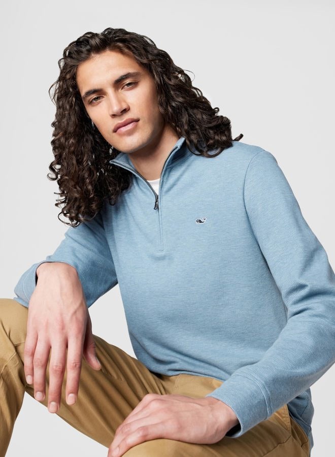 Vineyard Vines Men's Saltwater Quarter-Zip Pullover Sweater, Blue Mirage, S - Image 2