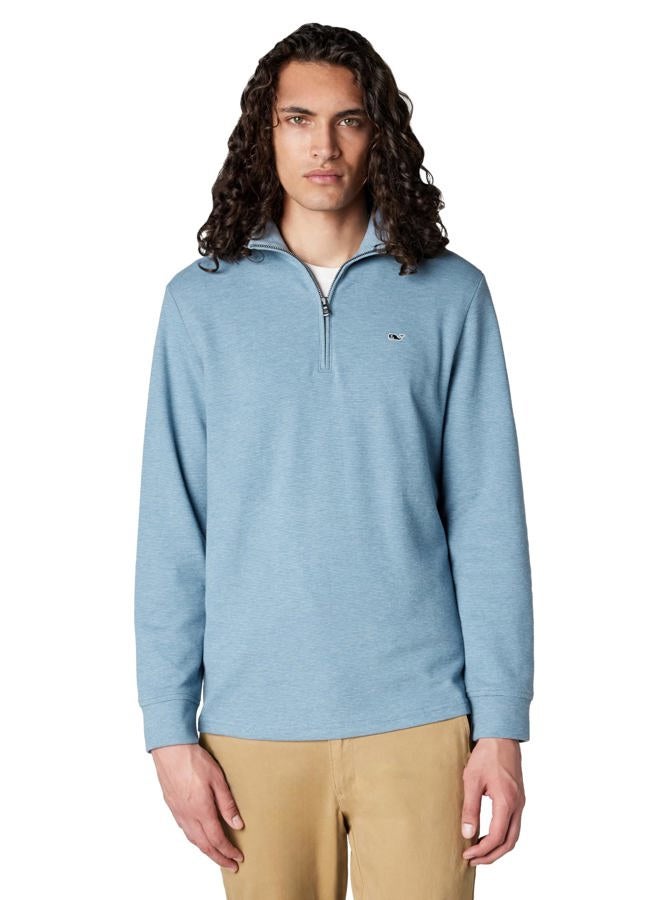 Vineyard Vines Men's Saltwater Quarter-Zip Pullover Sweater, Blue Mirage, S - Image 1