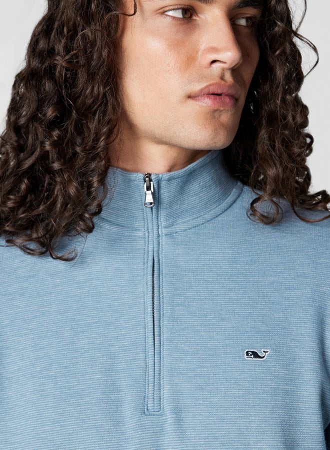 Vineyard Vines Men's Saltwater Quarter-Zip Pullover Sweater, Blue Mirage, S - Image 3