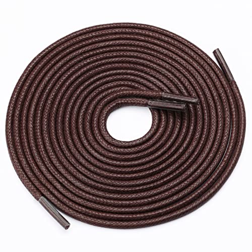 Handshop 3 Pairs Dress Shoe Laces for Men, Replacement Shoelaces for Dress Shoes, Waxed Round Shoe Strings for Women’s Oxford Shoes and Chukka(Dark Brown, 47.3") - Image 3