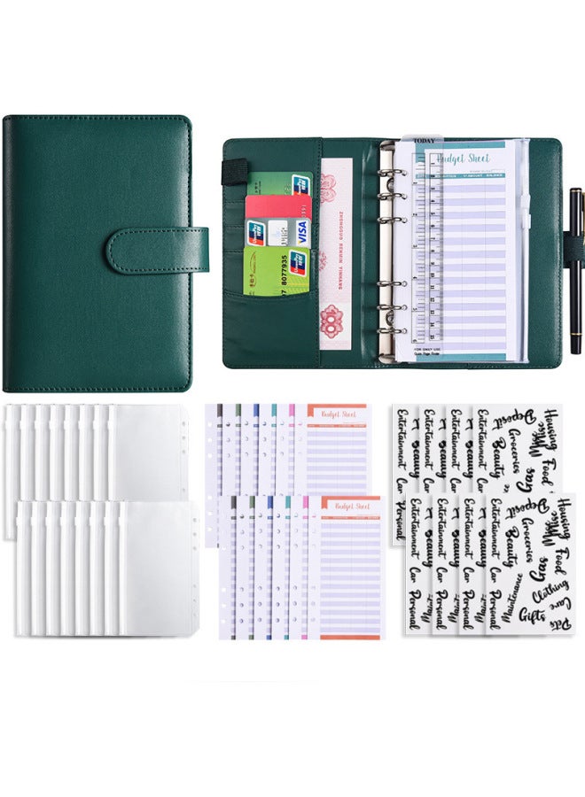 Start A6 Binder Creative Notebook Zipper Bag Macaron Pu Leather Loose-leaf Book Cash Budget Hand Book - Image 1