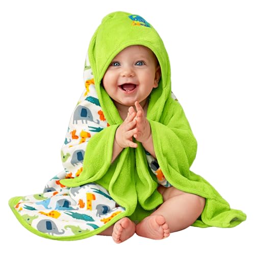 VParents Cotton New Born Baby Hooded Wrapper Blanket, Single Layer 0-12 Months deo - Image 1