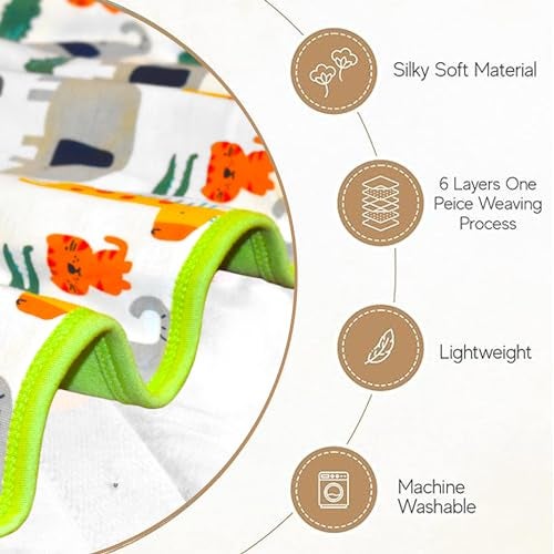 VParents Cotton New Born Baby Hooded Wrapper Blanket, Single Layer 0-12 Months deo - Image 3