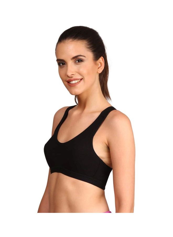 JOCKEY - Jockey 1378 Women Wire free Padded Super Combed Cotton Elastane Stretch Full Coverage Racer Back Active Bra with Stay Fresh and Moisture Move Treatment - Image 1