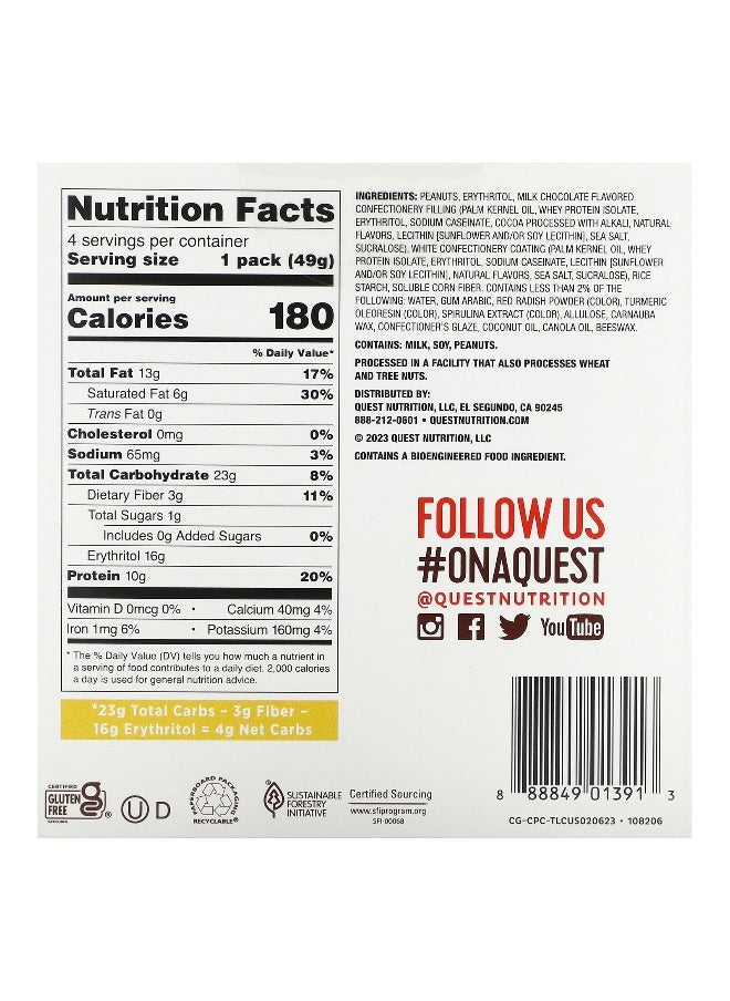 QUEST NUTRITION - Quest Nutrition, Chocolatey Coated Peanut Candies, 4 Packs 1.73 oz (49 g) Each - Image 1