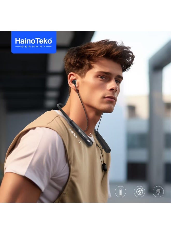 Haino Teko HN80 Bluetooth Wireless Neckband Earphones – Comfortable & Stylish Neckband Earphones with Superior Sound, Long Battery Life, and Hands-Free Calls | Ideal for Music, Calls, Sports & Daily Use - Image 3