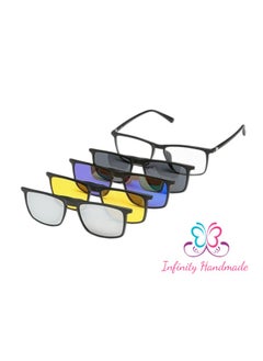 Generic Unisex sunglasses featuring a TR90 base frame with four magnetic replacement lenses in various colors, polarized sunglasses, superior UV400 protection, and an elegant leather case, perfect for a special gift. Exclusively from INFINITYHANDMADE.  - Image 1