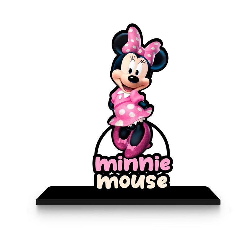 Regalo Casila Regalocasila Minnie Mouse Cartoon Wooden Quote Showpiece Item for Home Decoration Study Table Book Shelf Home Dcor Best for Office Desk Living Room Bedroom