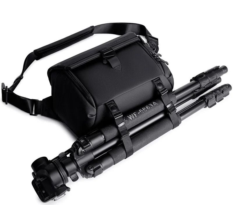 Arctic Hunter  Unisex Camera Bag Water Resistant Compact Camera Shoulder Bag with Tripod Holder for DSLR/SLR/Mirrorless Cameras, K00576, Black  | Best Price UAE