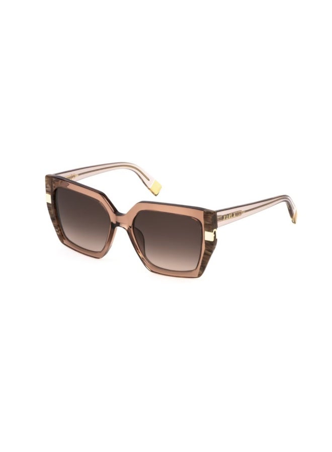 Furla Women’s Oversized Square Sunglasses 818 0805 53 Brown Gradient UV Protection - Image 3
