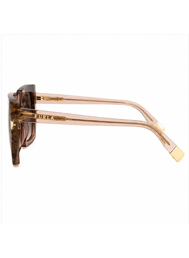 Furla Women’s Oversized Square Sunglasses 818 0805 53 Brown Gradient UV Protection - Image 2