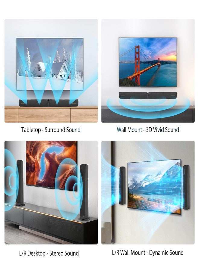 Assistrust Sound Bar for Smart TV,90W Soundbar with Bluetooth/ARC/Optical/AUX Connect, Auto Volume Boost, 3 Customizable Equalizer Modes, 2 in 1 Detachable Soundbar for TV/PC/Gaming/Projectors - Image 2
