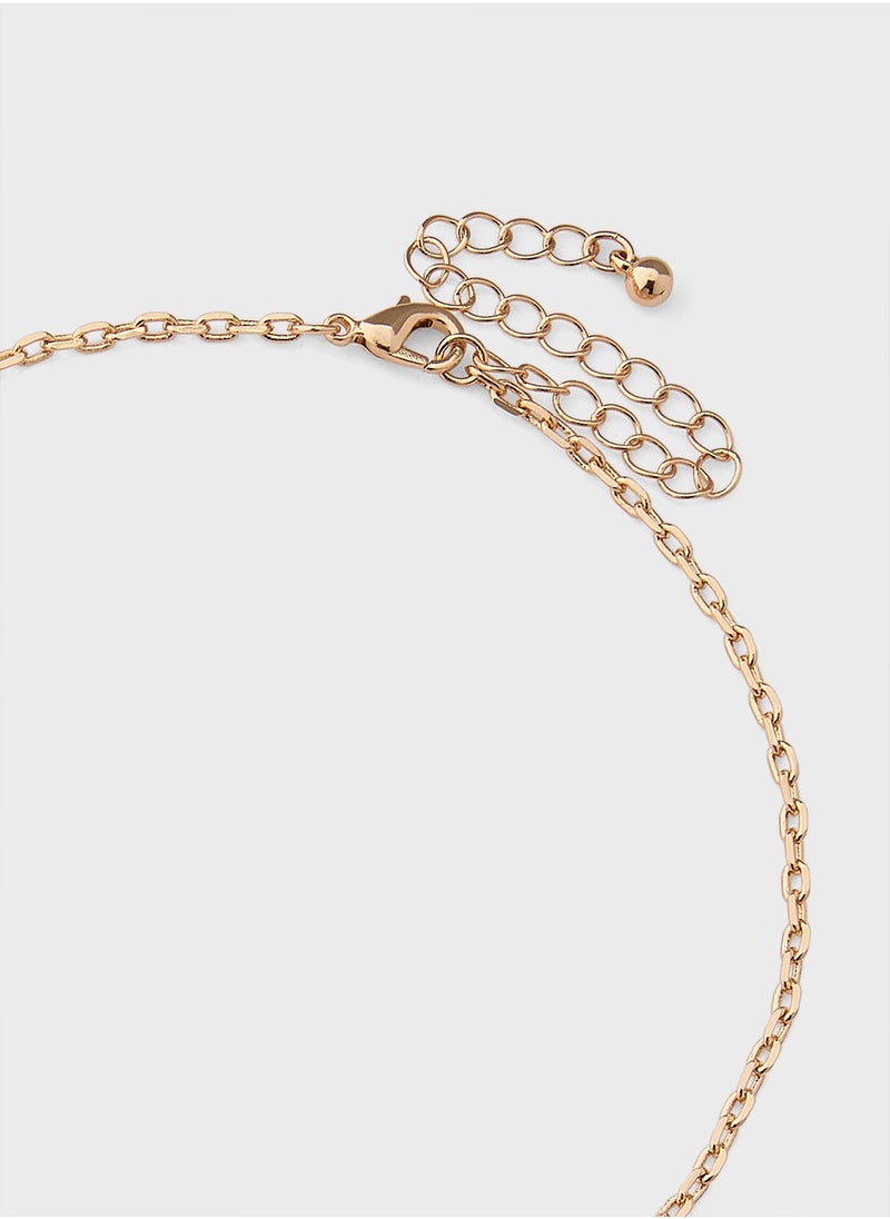 ELLA - Diamante Floral Pendant Necklace And Earring Set - Image 1