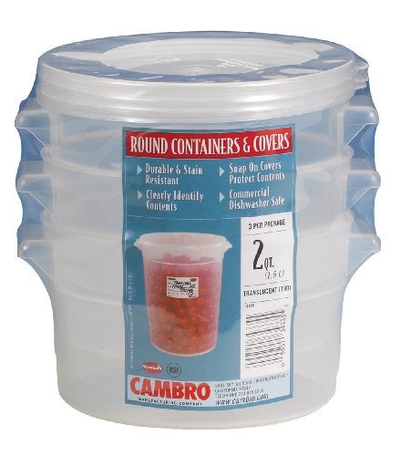 Cambro 2-Quart Round Food-Storage Container with Lid, Set of 3 - Image 5