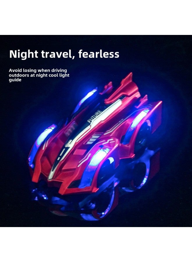 Remote Control Car Wall Climbing Car Toy Boys Children Lights Stunt Car 6 Rechargeable Electric 4 Climbing 5 Years Old-Color:9920C Stunt Red - Image 2