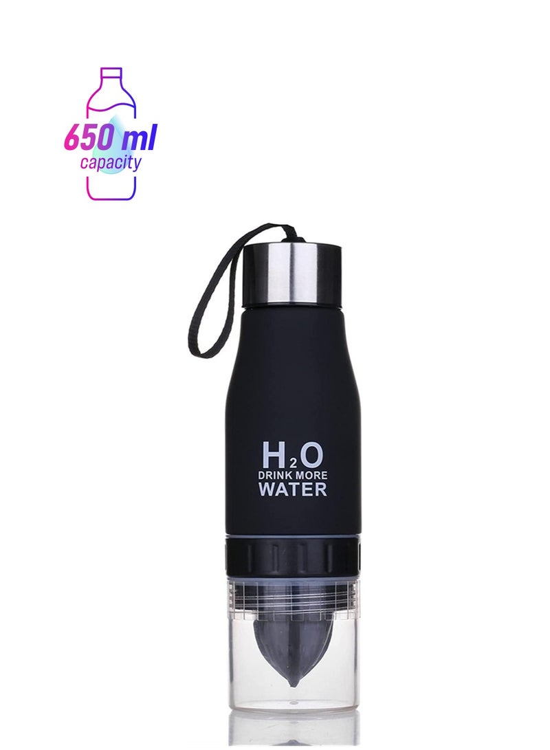 H2O 650ml Creative Christmas Plastic Fruit Infusion Water Bottle Outdoor Sports Lemon Juice Bottles Portable Pumpkin Drinkware - Image 1