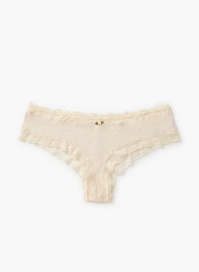 Splash FAV Set of 2 - Lace Trim Ribbed Briefs