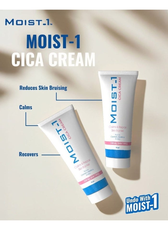 Moist-1 Cica Cream Calms &Repair Skin Barrier For All Skin Types 50 Gm (Packaging may vary) - Image 4