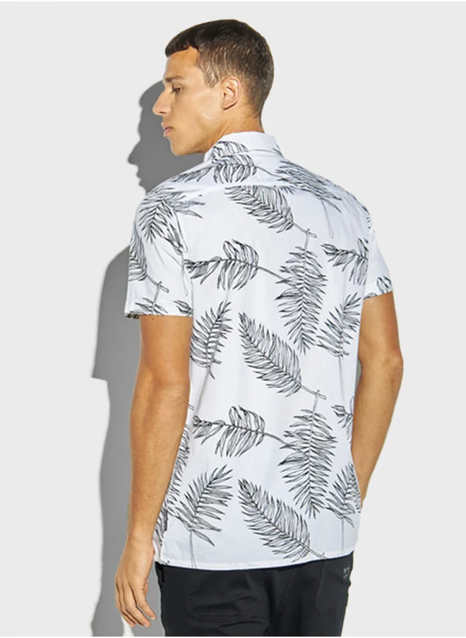 لي كوبر Printed Shirt With Short Sleeves